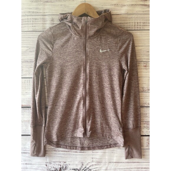 Nike Tops - Nike Running Dri Fit Pullover Full Zip Pink Size Small With Thumb Holes